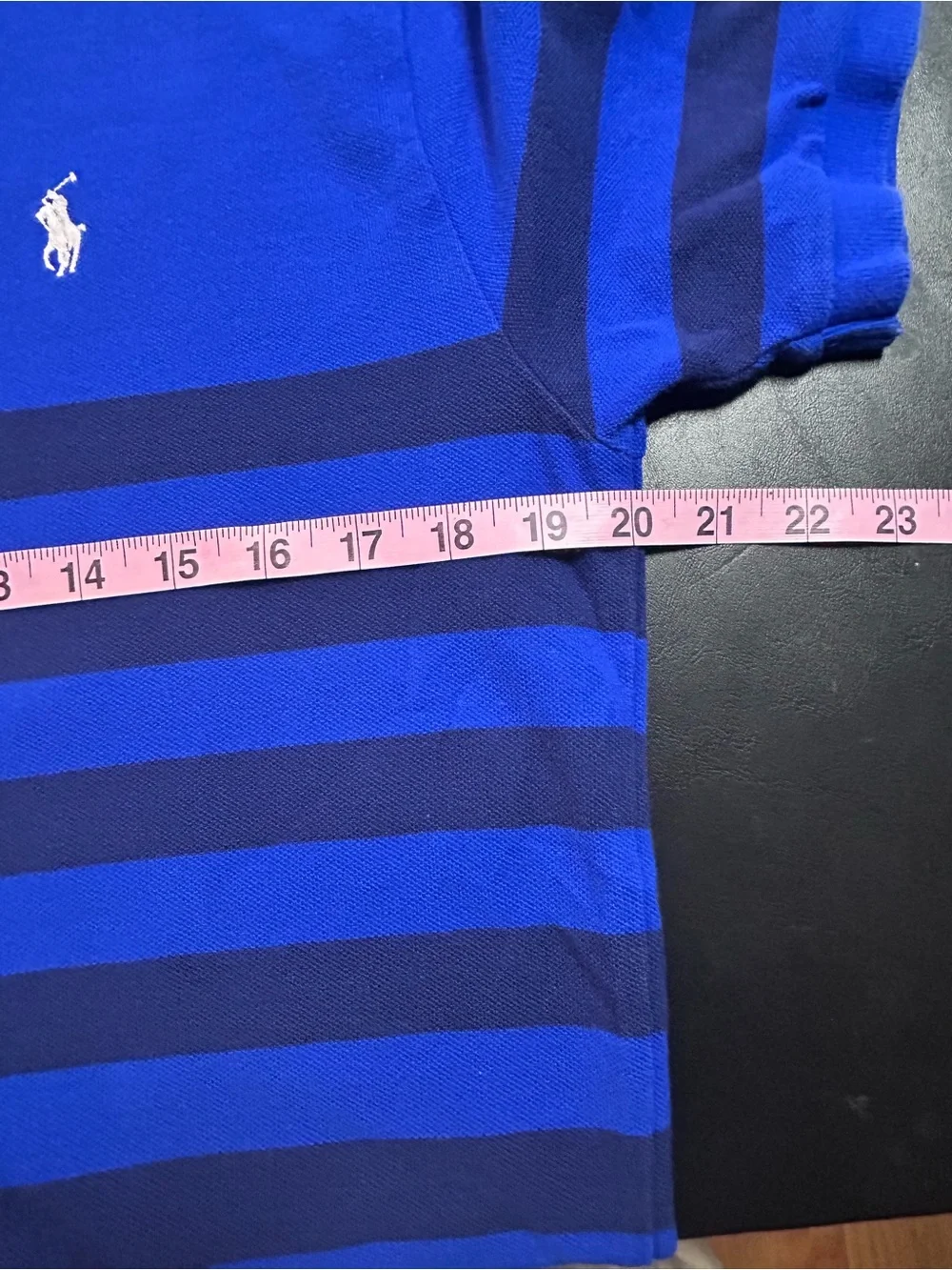 Ralph Lauren Blue and Navy Striped Polo Shirt